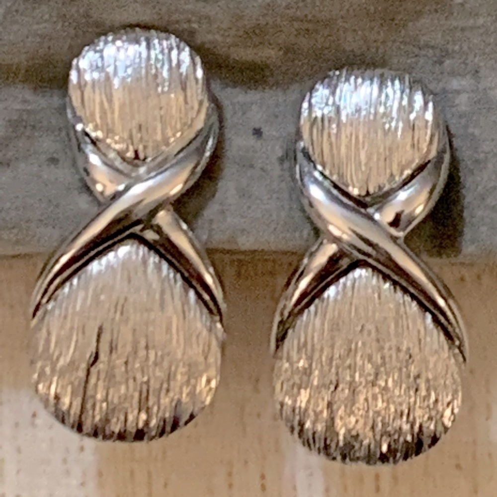 Vintage Monet Clip-on Silver tone Earrings